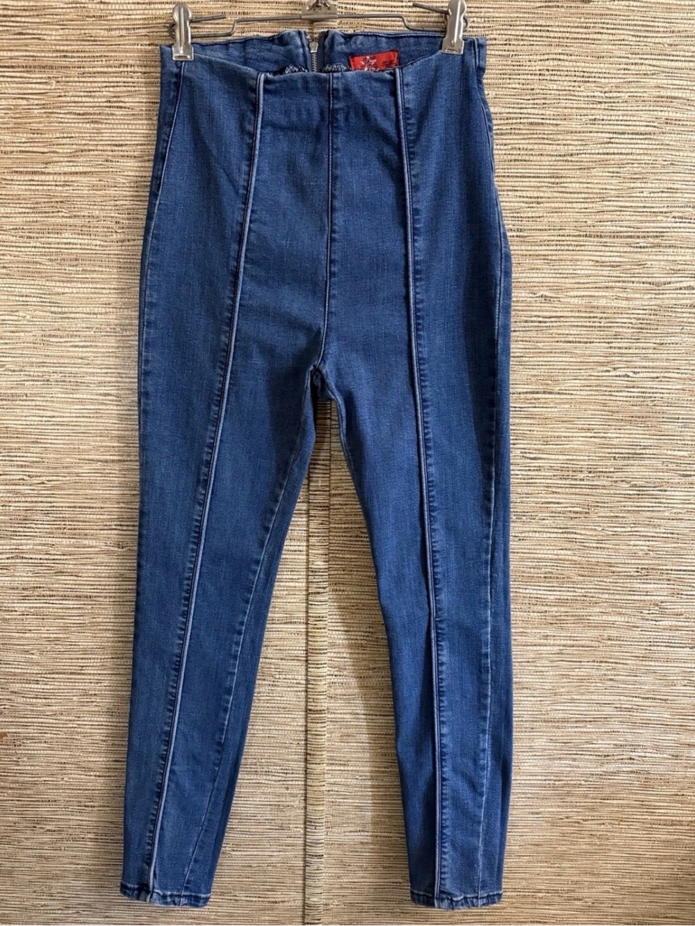 Roma Studio Jeans Women Junior XL Blue Skinny Center Seam Back Zip